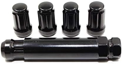 Сет од 20 Veritek 12x1.25mm црна 1,4 35,5 mm Spline Drive Conical Seat Tuner Tuner Lug Nuts со клуч од 19мм 21мм за прилагодени тркала за задниот