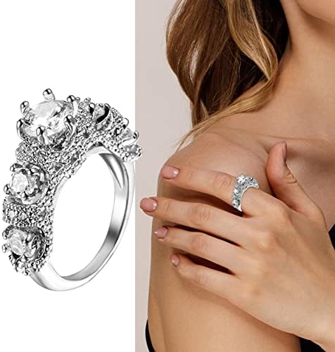 2023 Нов зачудувачки двојно слој накит луксузен моден брилијантен циркон прстен постави накит женски свадбен ангажман двојка прстен аниме