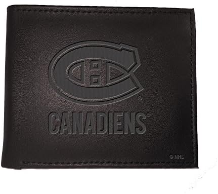 Тимска спортска Америка НХЛ Монтреал Канадиенс Црн паричник | Би-пати | Официјално лиценцирано печатно лого | Направено од кожа | Организатор
