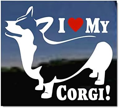 Го сакам мојот корги | NickerStickers® Pembroke Welsh Corgi Dog Vinyl Dog Window Auto Decal налепница