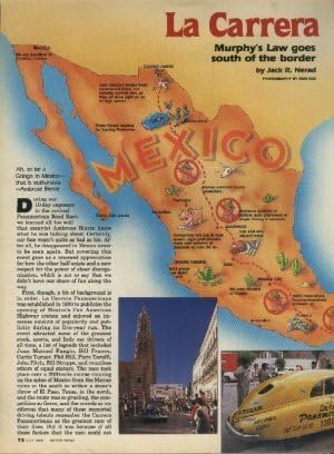 Списание * Печати реклама * 1989 година БФ Гудрих гуми со интегрална купе тркачка гроздобер не -боја АД/Карера Панамерикана Мексико напис - Мотор
