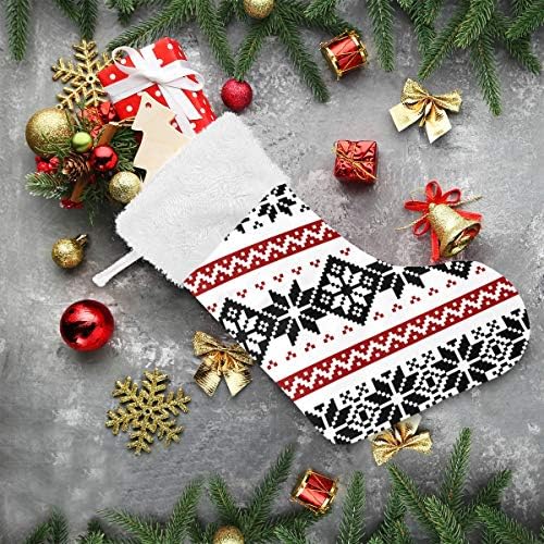 Алаза Божиќни чорапи Снегули Класични персонализирани големи декорации за порибување за семејни сезонски празници Декор 1 пакет,