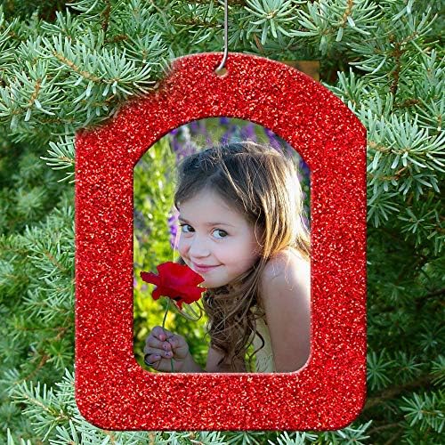 Оригиналните мини сјајни фотографии Божиќни украси, магнетна рамка со рамка со лесно оптоварување, вклучува заштитни фото-заштитници плус