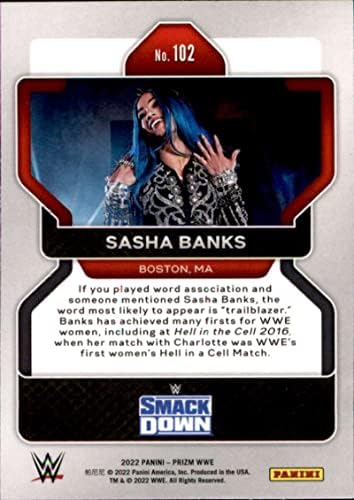 2022 Panini Prizm WWE 102 Sasha Banks Smackdown Carting Carding Card