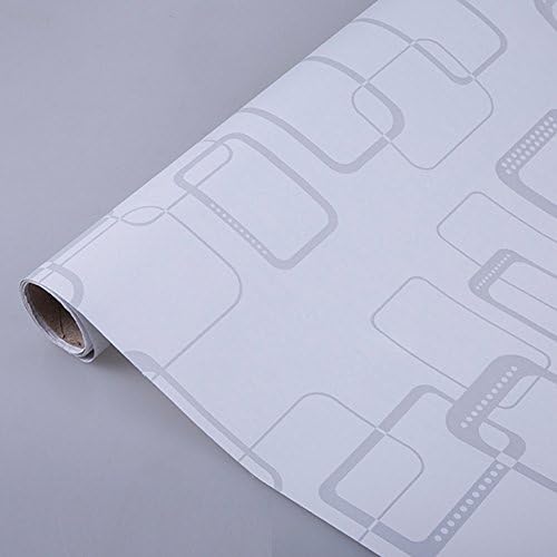 Yifely сива геометриска карирана самоуправа мебел заштитете ја хартијата за фиоки за фиоки за бела полица 17,7 инчи за 9,8 стапки
