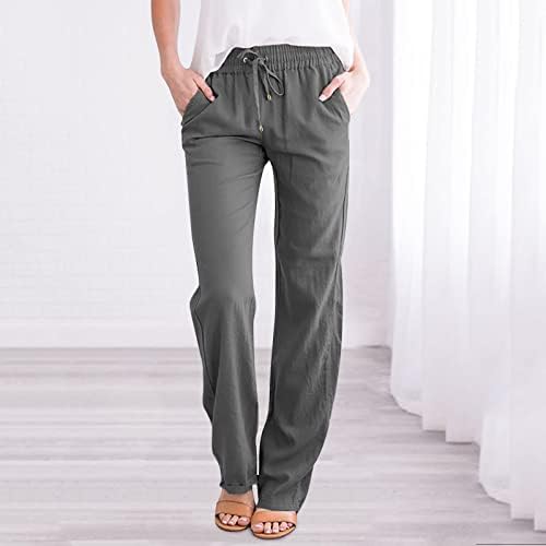 Надворешни памучни панталони за памучни панталони за женски еластични панталони за половината