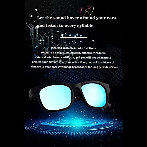 Бршлен Паметни Очила, Bluetooth Безжични Аудио Очила за Сонце Со Отворени Слушалки За Уши &засилувач; Слободен Повик-Сива