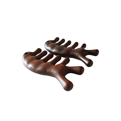 Gua sha Scraping Scalp Massage Comb ， природен сандалово дрво широко заби чешел за коса рачен без статична алатка за масажа