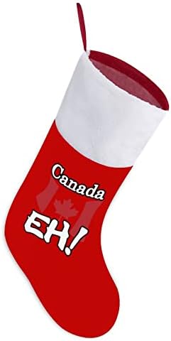 Канада знаме ех Божиќни чорапи црвен кадифе со бела торба за бонбони Божиќни украси и додаток на семејна забава