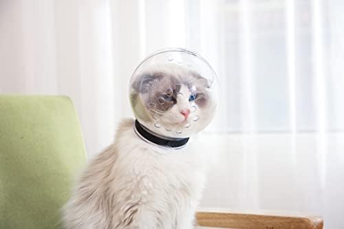 Миленичиња Мачка Астронаут Транспарентна Маска За Чешлање На Муцката Прилагодлив Ремен Муцка Што Дише од Гризење Џвакање Чешлање Воздржаност