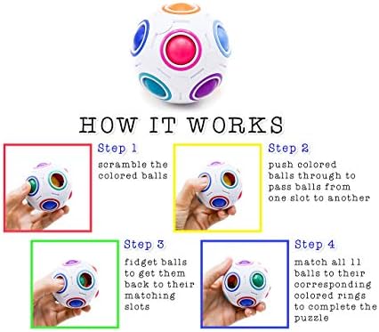 Toyzabo предизвикувачки мозаик за брзина на коцка топка, појава на бои игра, забавна играчка играчка за мозоци со 11 бои на виножитото