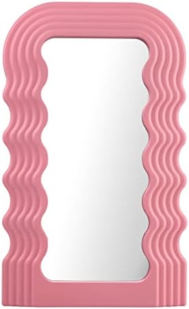 Tstarer Розова Бран Суета Огледало за Ѕид монтирани &засилувач; Облекување Маса, Декоративни Шминка Огледало-9.8 x 15.8 во