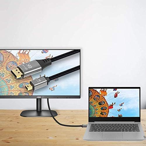 Angusplay Mini DisplayPort До Displayport Кабел 1.4 10ft / 6.6 ft, Поддржува 8K 4K 1080P HDR Двонасочен Адаптер Кабел За Macbook Air/Pro, Површина Про итн