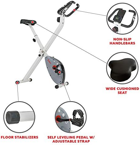 Сончево здравје и фитнес магнетна преклопна велосипед за вежбање w/ држач на уредот