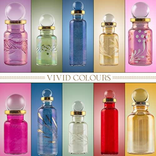 Занаетчиски гени разнесени празни стаклени мини шишиња за парфеми, есенцијални масла или напивка - сет од 10 декоративни мали ампули, секоја