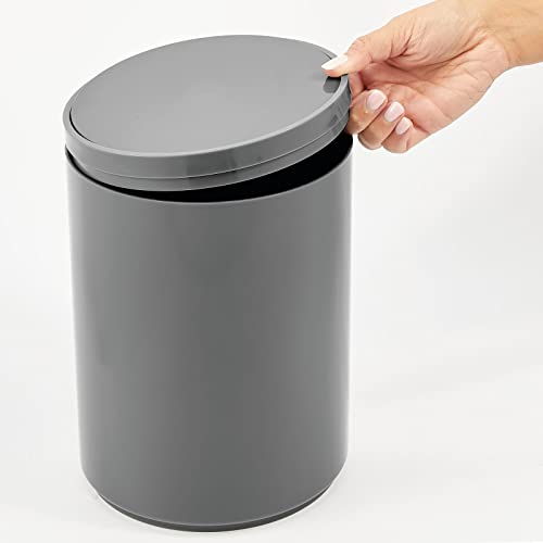 Mdesign Пластика мала тенок круг 1,7 галон за отпадоци со отстранлив капак за замав - отпадоци од отпадоци, корпа за корпи за контејнери