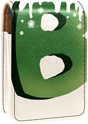 Кутија ЗА Кармин ОРИУКАН СО Огледало Симпатична Пренослива Торба За Шминка Козметичка Торбичка, Цртан Филм Божиќна Буква Б Зелена
