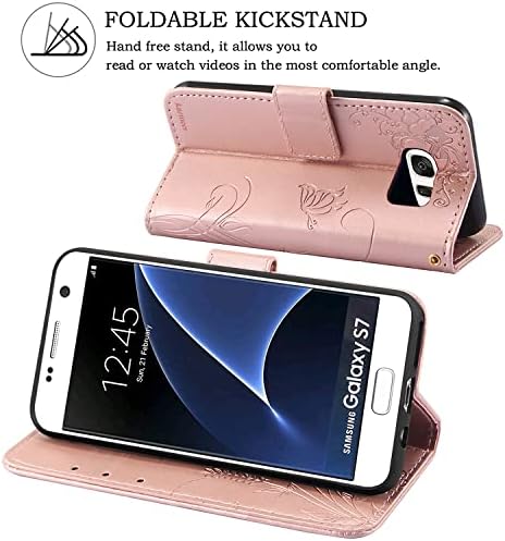 Казинеер Кожа Паричник Покритие Телефон Случај За Samsung Galaxy S7, СО Рфид Блокирање Картичка Носителот Слотови