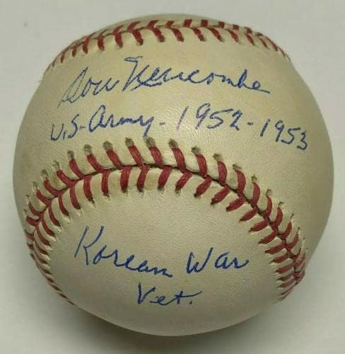 Дон Њукомб Потпиша Бејзбол НЛБ Американска Армија 1952-53 Корејски Воен Ветеринар ЈСА-Бејзбол Со Автограм