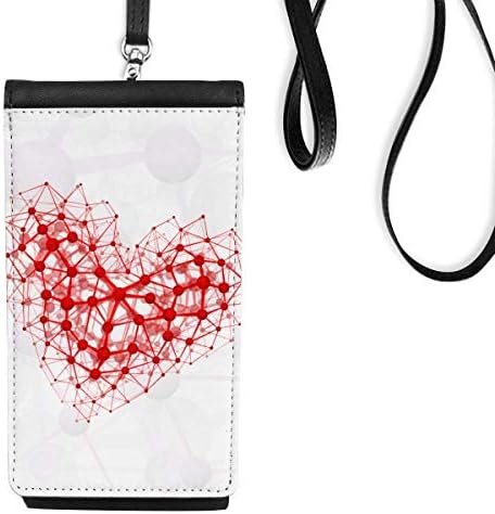 Црвена атоц структура физичка илустрација Телефонска чанта чанта што виси мобилна торбичка црн џеб