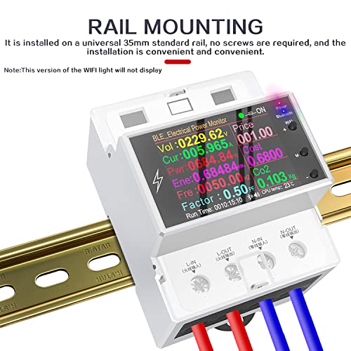 Vastarry AC монитор метарски тип на железница Монитор за употреба на електрична енергија WiFi Smart Meter поддржува далечински прекинувач