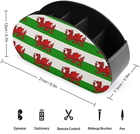 Велшки змеј -знамиња ТВ далечински управувачи на ТВ далечински управувач мода за складирање на кожа, организатор на десктоп со 5 оддели