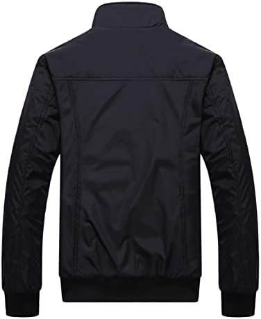 Dgkaxiyahm Машка опуштена деловна стенд-ап јакна со цврста боја, цврста боја, плус големина ветерници палта удобни едноставни поштенски