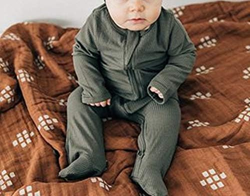 Goelsakurara новородено момче девојче ромпер каросерија со долги ракави подножје, скокање со ребрести пижами пижами облека облека облека