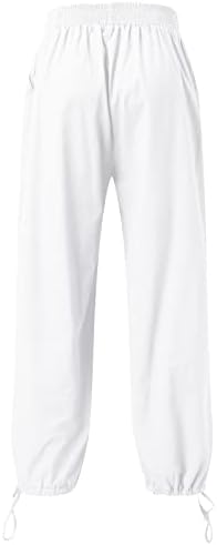 XXBR машки памучни постелнини панталони летни лабави лабави вклопени јога панталони цветаат еластични панталони за плажа на еластична