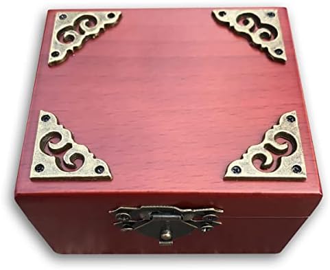 Binkegg Play [Puppy Love] Браун дрвена античка музичка кутија за заклучување со музичко движење „Санкио“