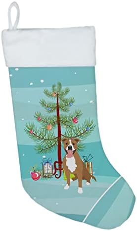 Богатства на Каролина WDK3112CS Пит Бул Фавен 2 Божиќно Божиќно порибување, камин што виси чорапи Божиќна сезона забава Декорации за семејни