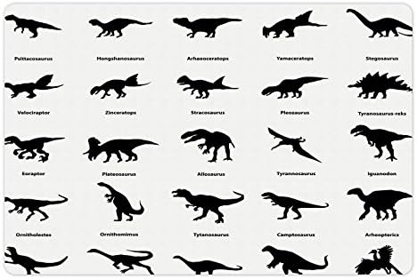 Амбесон Диносаурус Миленичиња Мат За Храна И Вода, Состав Различни Диносауруси Силуети Со Нивните Имиња Еволуција Дивиот Свет,