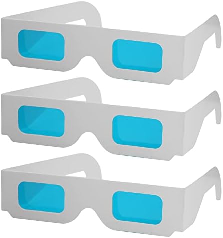 Отмро 3 парчиња Издржливи Очила Во 3д Стил 3д Очила ЗА ГЛЕДАЊЕ 3д Очила За Игри Со 3д Филм Сино-Сини 3Д Очила Карбонска Рамка Бела