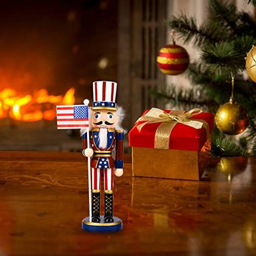 Божиќен декор на валилик, класичен дрвен орев војник оревчери куклички војник играчки десктоп джинджифилово Божиќен декор