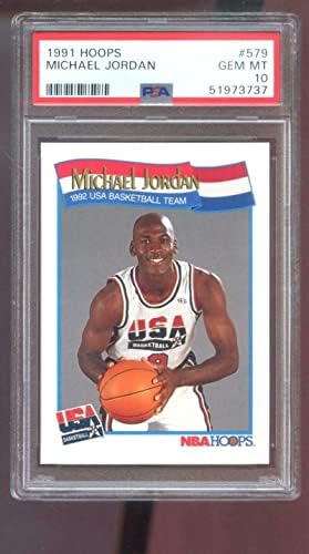 1991-92 ХОПС 579 Мајкл Jordanордан ПСА 10 оценета картичка САД Олимписки тим за соништа 1992 - Непотпишани кошаркарски картички