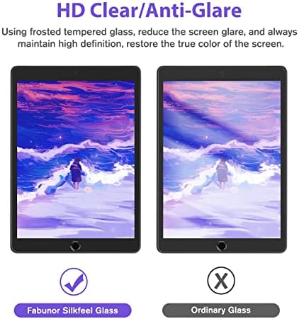 Fabunor Silkfeel Glass Faction заштитник на екранот компатибилен со iPad 9-ти / 8-та / 7-та генерација, [калено стакло] [авто-усогласување]