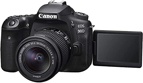 Canon EOS 90D Дигитална SLR Камера Тело СО EF-S 18-55mm f/3.5-5.6 Е STM Леќа - 64gb Основни Додатоци Пакет