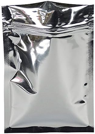 100 парчиња 9х14 см Милар Фолија Кеси Патент Заклучување Бонбони Пакување За Складирање Храна Сребрена Алуминиумска Фолија Отпорна На