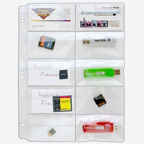 Продавници smart® - Пластични Страници-Мемориски Картички И Визит-Картички - Со Клапи-за Врзива со 3 Прстени-10-Пакет-VH308F-10