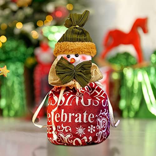 Божиќна Декорација 2022 Божиќна Декорација Торба За Подароци Божиќна Торба За Бонбони Со Врвки Ткаенина За Повеќекратна Употреба