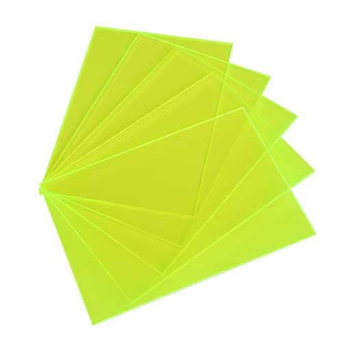 5 пакувања акрилен лист зелена флуоресцентна боја на проucирни листови лесни за сечење за DIY уметнички проекти, занаетчиство, приказ на проект, знаци, сликарство, лас