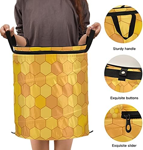 Мед пчела се појавува алишта за перење со патент капал за перење, со рачки што може да се сруши за складирање на корпа за облека, организатор за