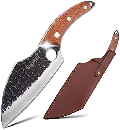 Мал Нож За Сечење Месо Јапонија Кујнски Готвач Хуск Нож, Фалсификуван Нож за Коска Со Обвивка, Тежок Дебел 9crmov18 Сечило Од