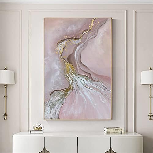 Yxbdn розова сива пејзаж апстрактна рачно насликана голема едноставна масло сликарство платно сликарство уметност wallидно сликарство