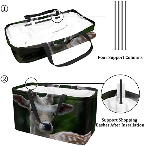 Кошар за еднократно шопинг елен шема на елен преносен преклопен пикник намирници торбички за перење торба за торба за купување тота