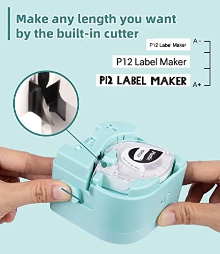 Производител на етикети Phomemo, P12 Pro Maker Maker Maker со лента, мини печатач за термичка етикета за етикетирање на домашна канцеларија,
