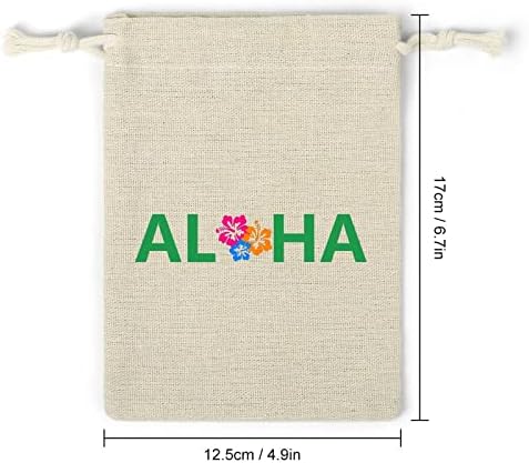 Алоха Хавајски цвеќиња за чување торби за складирање торбички за бонбони за подароци за еднократно преклопување и компактни мулти-намени џебни пакувања 8 парчиња