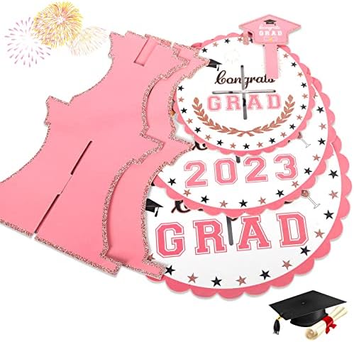Класа за украси за дипломирање на Јункинг од 2023 година - Сет на штанд со кекс со 12 пакувања за табела за табели, совршени за дипломирање