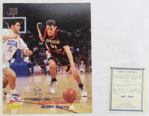 Брент Бери потпиша автограм за автограм 1995 дебитанти 8x10 кошаркарска картичка w/ - автограмирани НБА фотографии