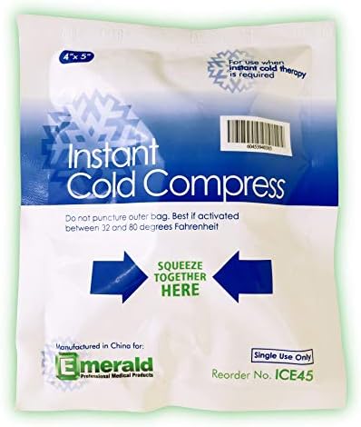 Емералд Инстант ладна компресија пакет, барање за комплет за прва помош, долготраен, не е потребно замрзнување, пакет од 24 пакувања - мали